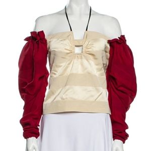 🌱 NWT Hellessy Couture Balloon Sleeve Crop Top Size 2